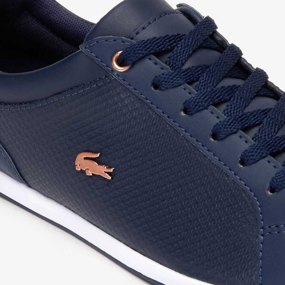 Lacoste Rey Cuero Encaje-Up Azules Blancas | 5792-BLVDW