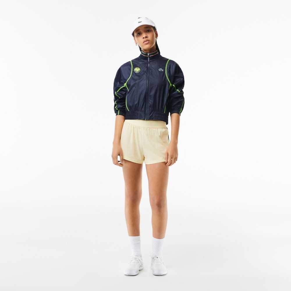 Lacoste Roland Garros Edition Post-Match Cropped Azul Marino Azules Amarillo | 3120-OGJNR