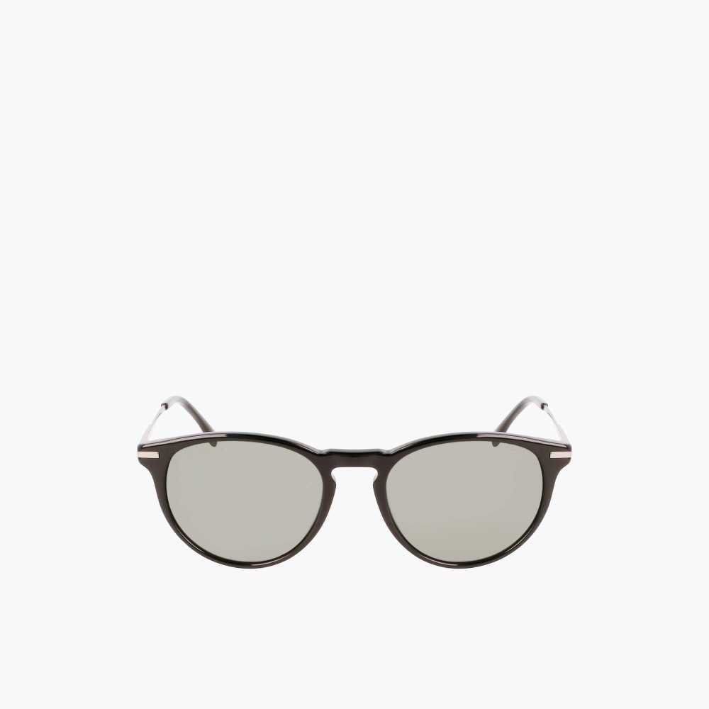 Lacoste Round Acetate Novak Djokovic Negras | 0259-JGHBK