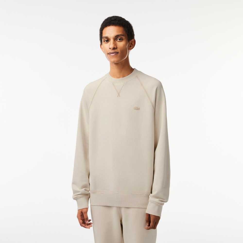 Lacoste Round Neck Organic Algodon Beige | 2901-VRLCK