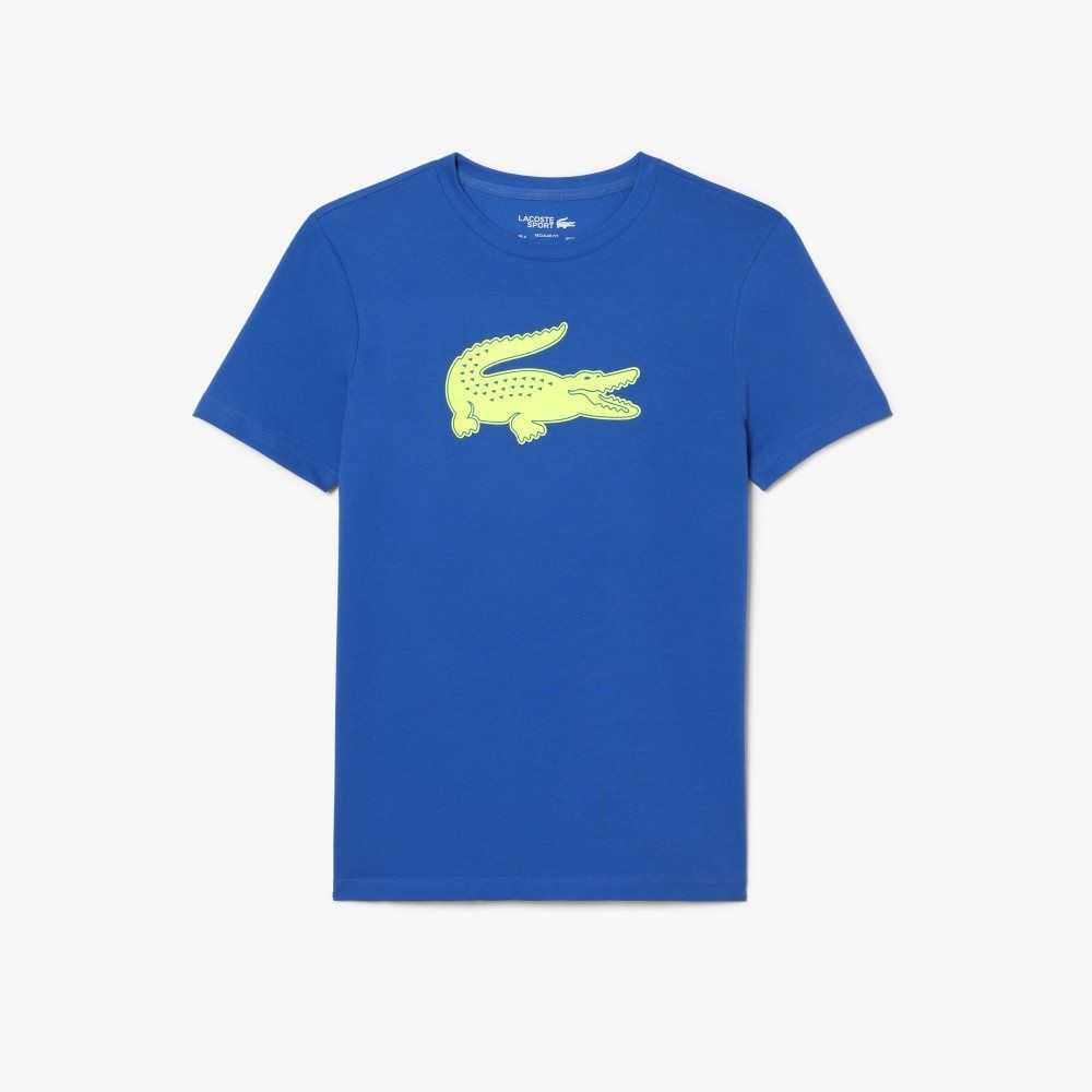 Lacoste SPORT 3D Print Crocodile Respirable Jersey Azules Amarillo | 0729-BIGAN