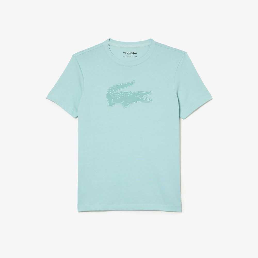 Lacoste SPORT 3D Print Crocodile Respirable Jersey Verde Claro Verde | 7801-BYAJF