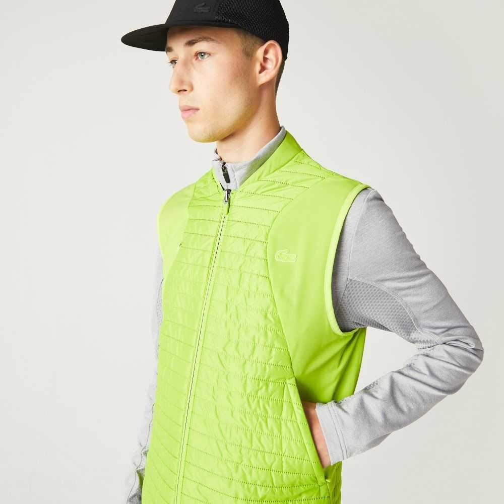 Lacoste SPORT Acolchado Reversible Vest Amarillo Negras | 0263-ZVLCI