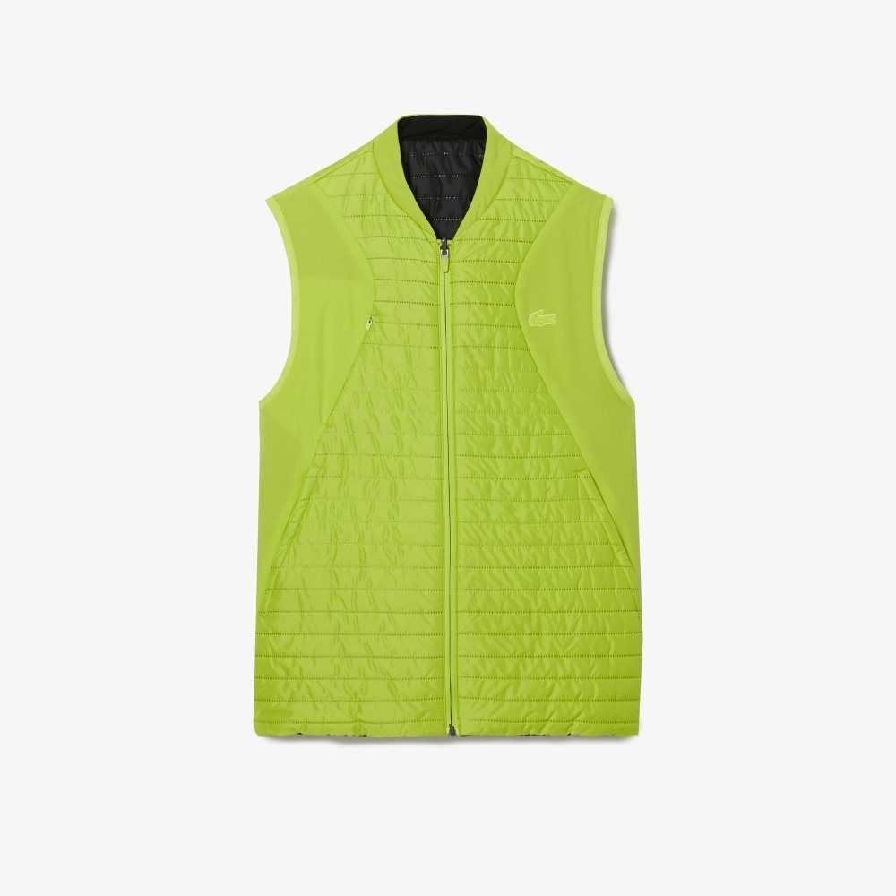 Lacoste SPORT Acolchado Reversible Vest Amarillo Negras | 0263-ZVLCI