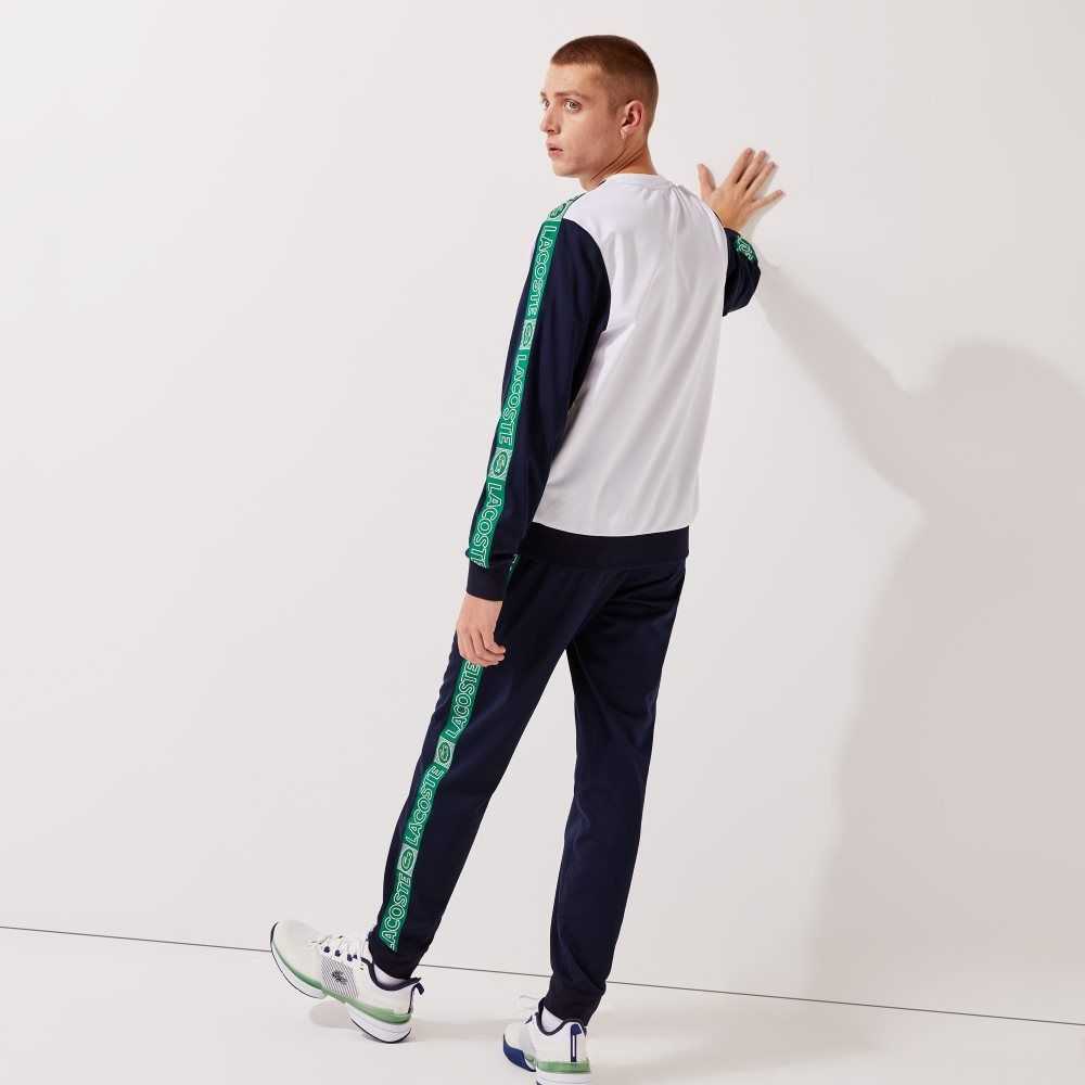 Lacoste SPORT Branded Bands Tracksuit Azul Marino Azules Blancas Verde | 9140-OBDZX