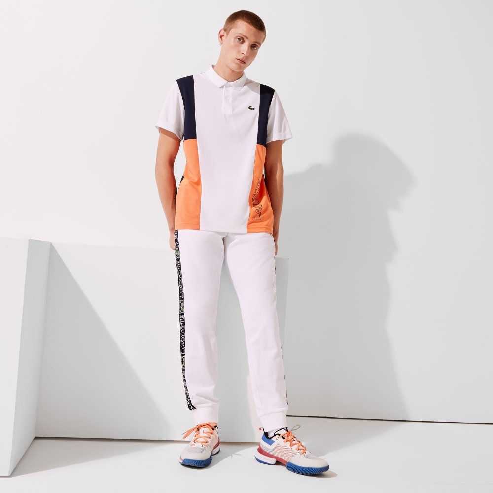 Lacoste SPORT Branded Bands Tracksuit Blancas Naranjas Azul Marino Azules | 0742-OAYRC