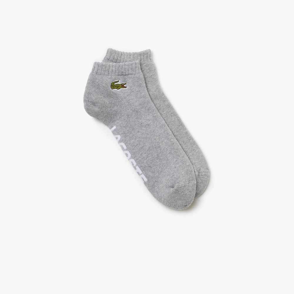 Lacoste SPORT Branded Stretch Algodon Low-Cut Gris Blancas | 2913-HSJYK