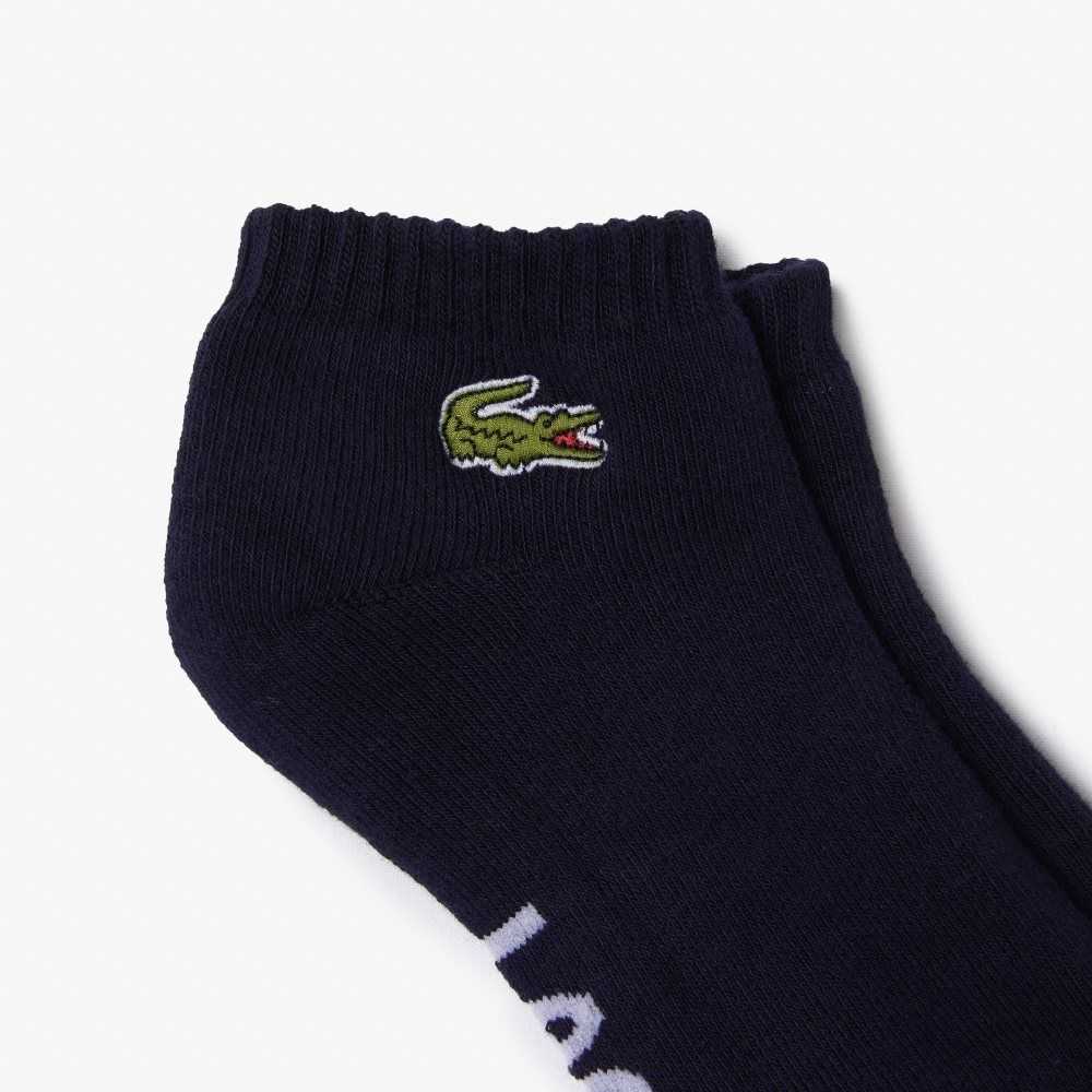 Lacoste SPORT Branded Stretch Algodon Low-Cut Azul Marino Azules Blancas | 5147-LXDIG