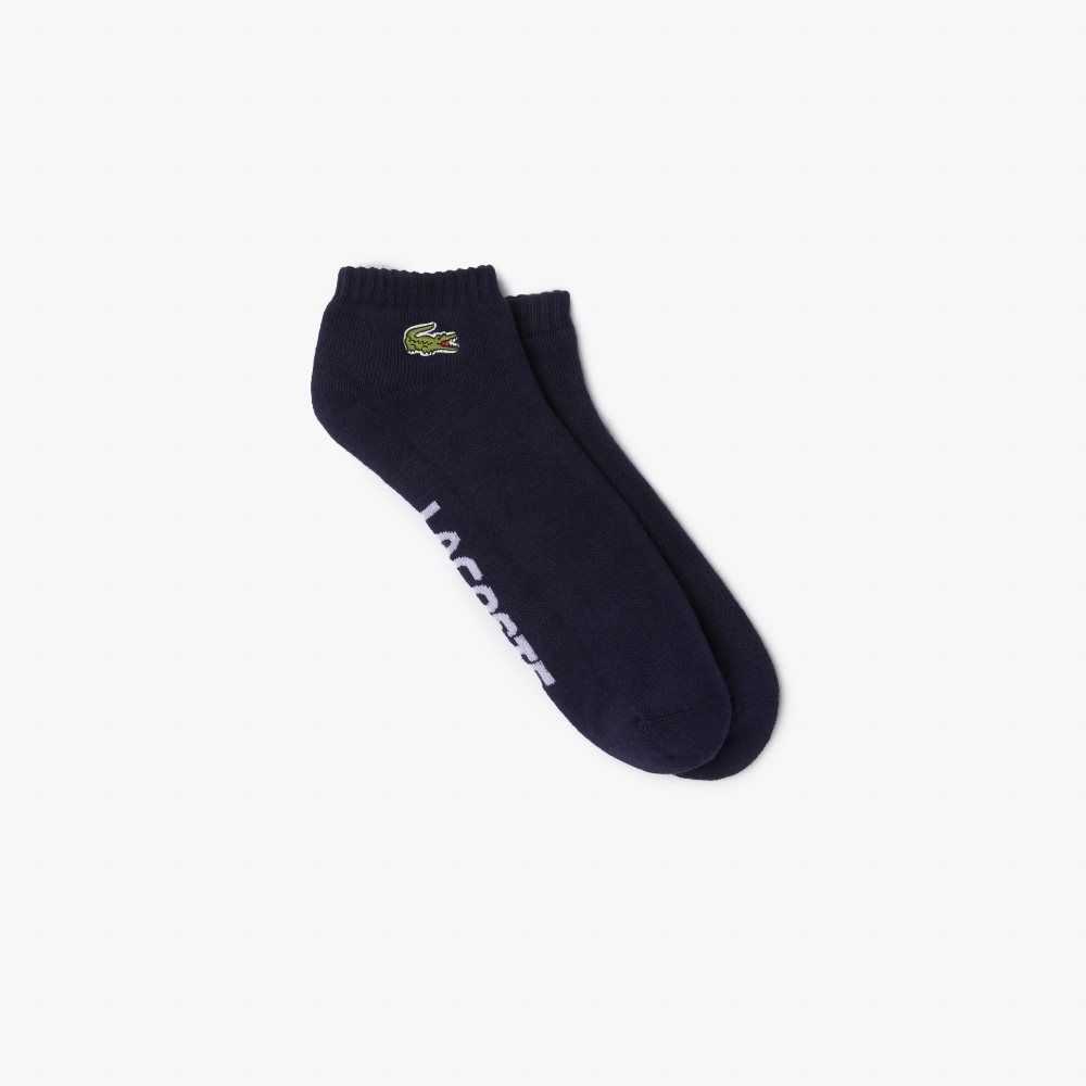 Lacoste SPORT Branded Stretch Algodon Low-Cut Azul Marino Azules Blancas | 5147-LXDIG