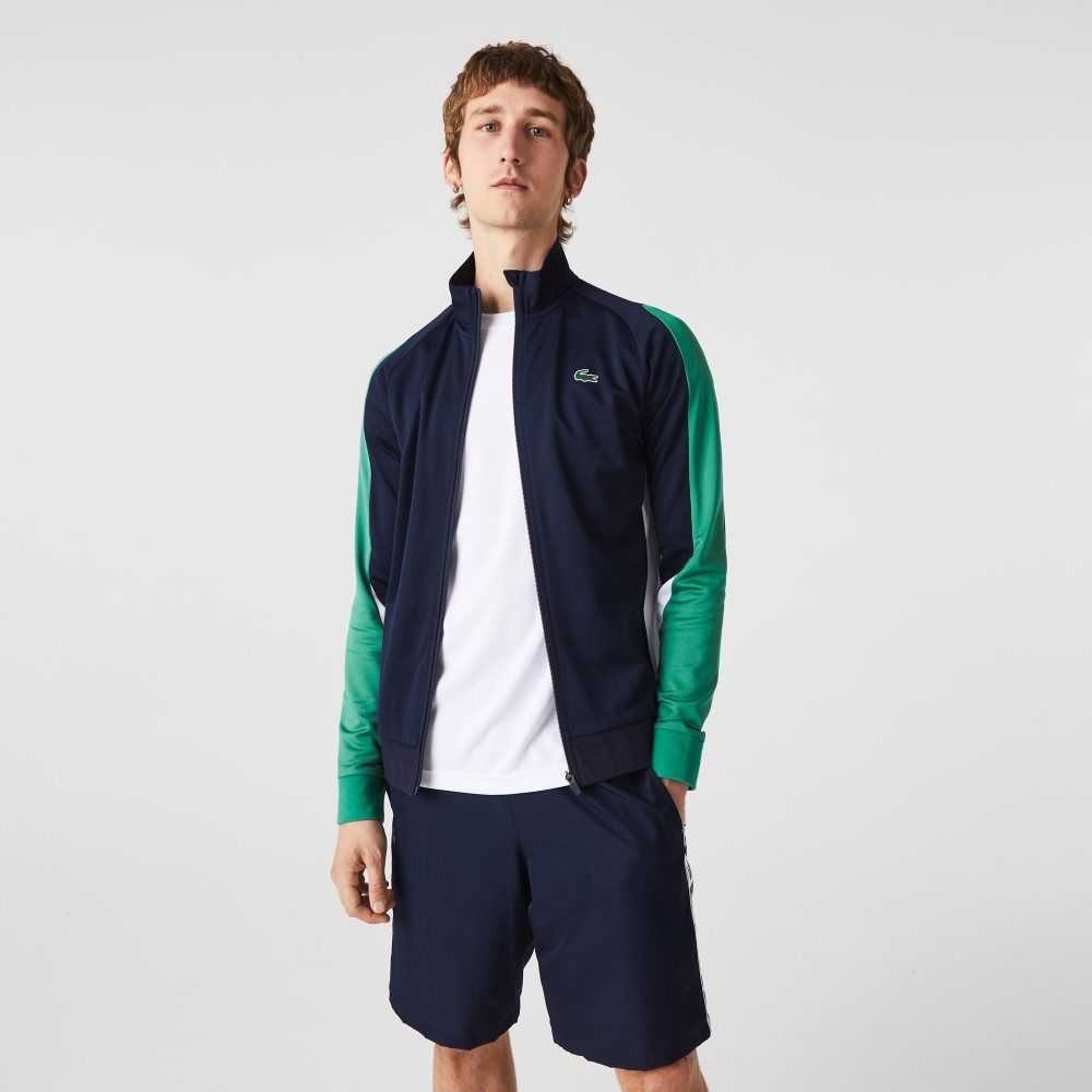 Lacoste SPORT Classic Fit Zip Tenis Azul Marino Azules Verde Blancas | 1985-XMVFP