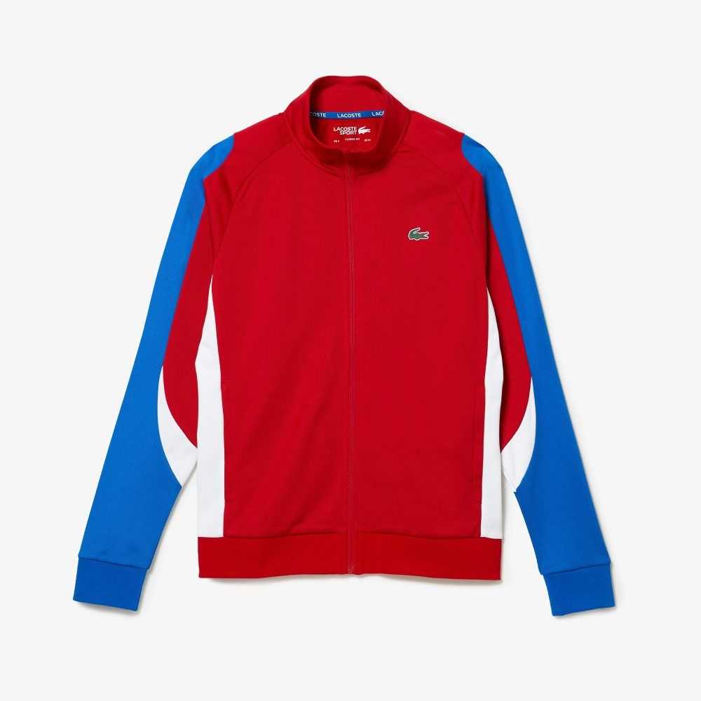 Lacoste SPORT Classic Fit Zip Tenis Rojas Azules Blancas | 8402-GUCNK