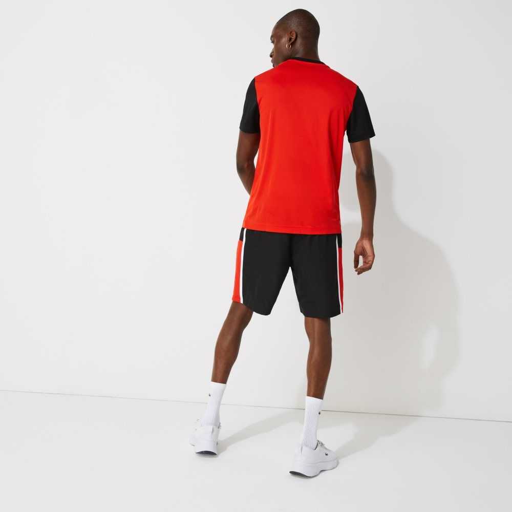 Lacoste SPORT Colorblock Panels Ligeros Shorts Negras Rojas Blancas | 3702-XAJNZ