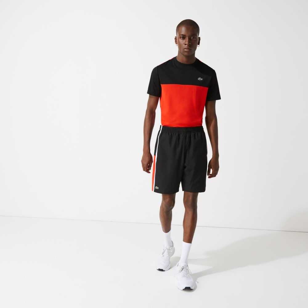 Lacoste SPORT Colorblock Panels Ligeros Shorts Negras Rojas Blancas | 3702-XAJNZ