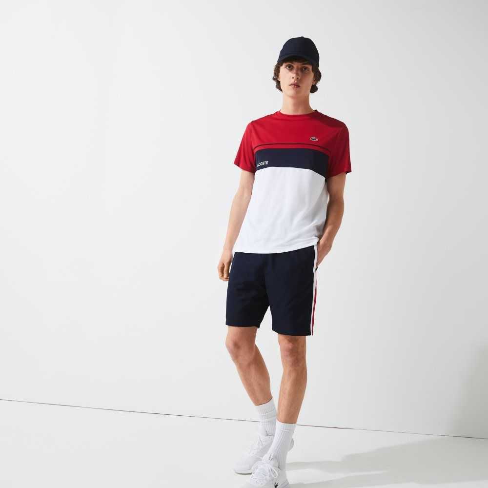 Lacoste SPORT Colorblock Panels Ligeros Azul Marino Azules Rojas Blancas | 9678-BKCPF