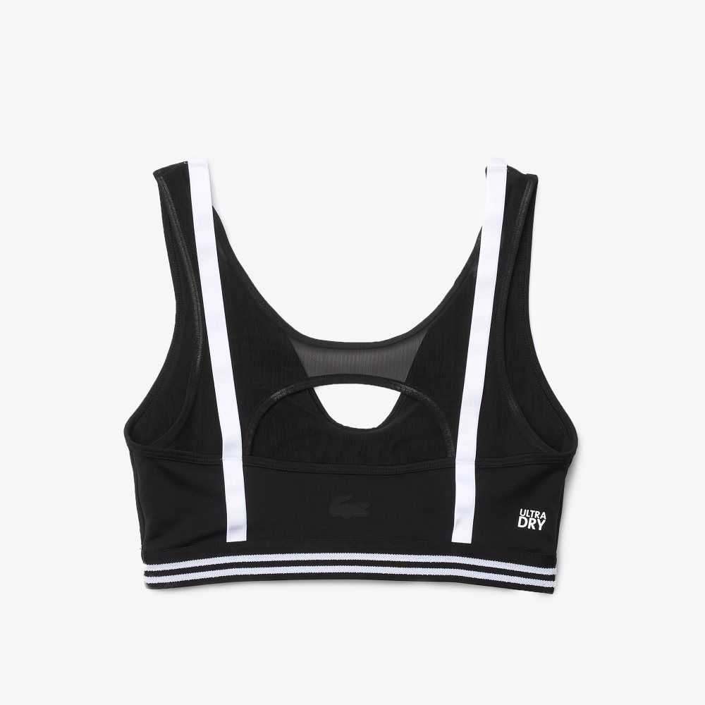 Lacoste SPORT Contrast Accents Sports Bra Negras Blancas Negras | 6597-VDYZF