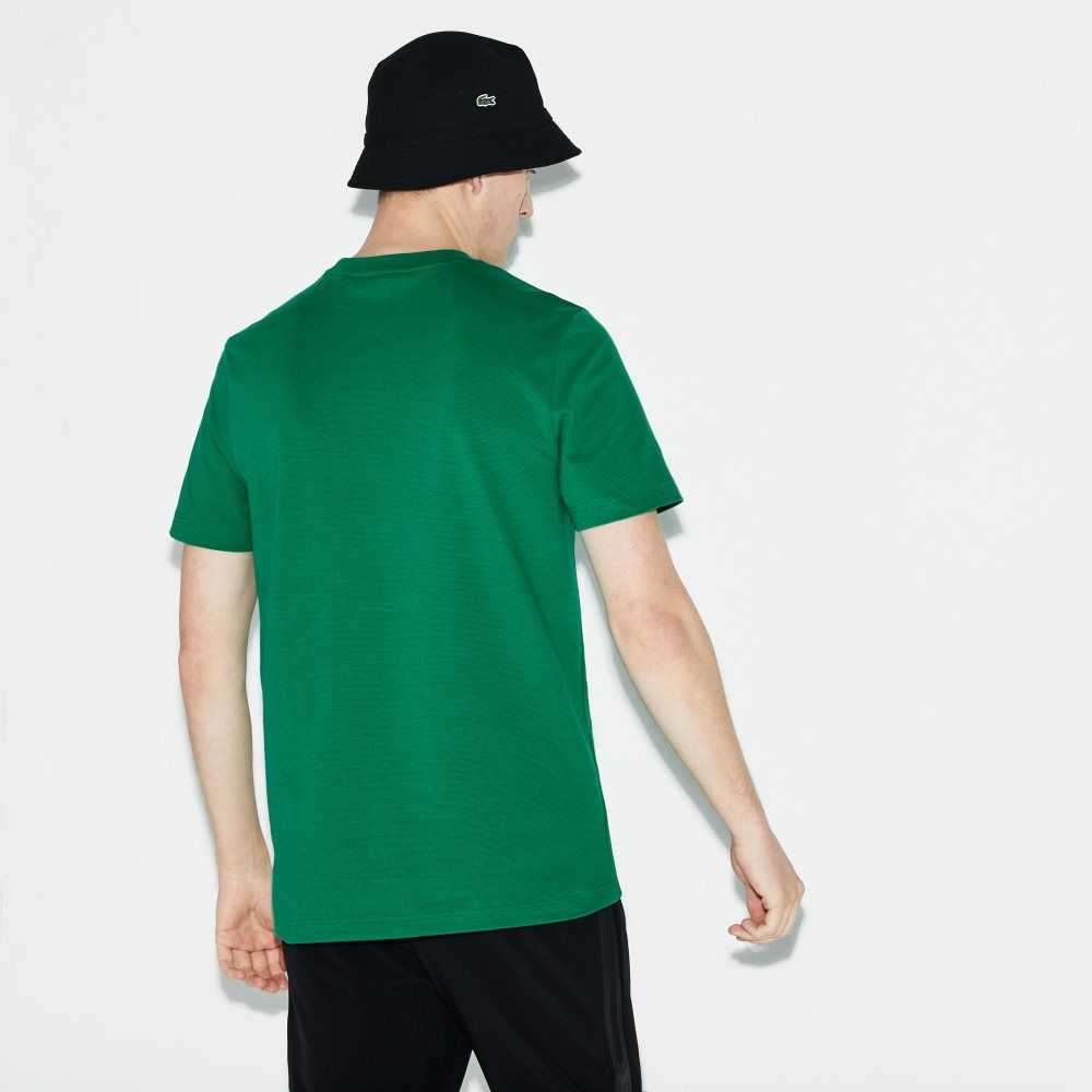 Lacoste SPORT Crew Neck Lettered Ultra Light Algodon Verde Blancas | 9453-YHISF