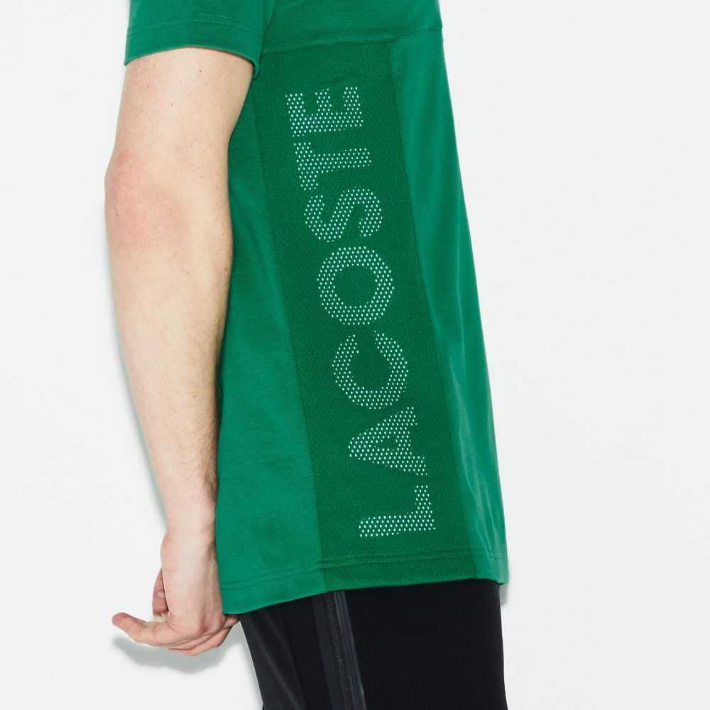 Lacoste SPORT Crew Neck Lettered Ultra Light Algodon Verde Blancas | 9453-YHISF