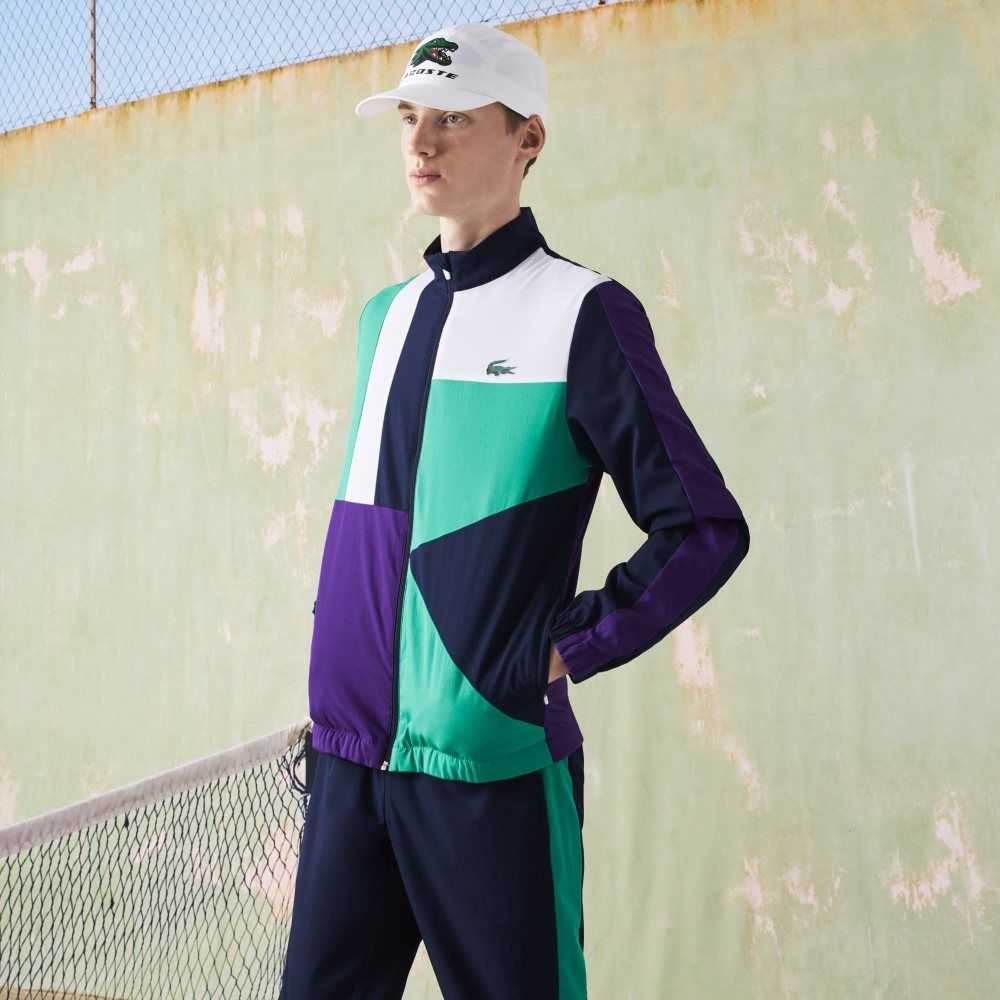 Lacoste SPORT Crocodile Print Tenis Tracksuit Azul Marino Azules Verde Moradas Blancas | 6753-WMQTC