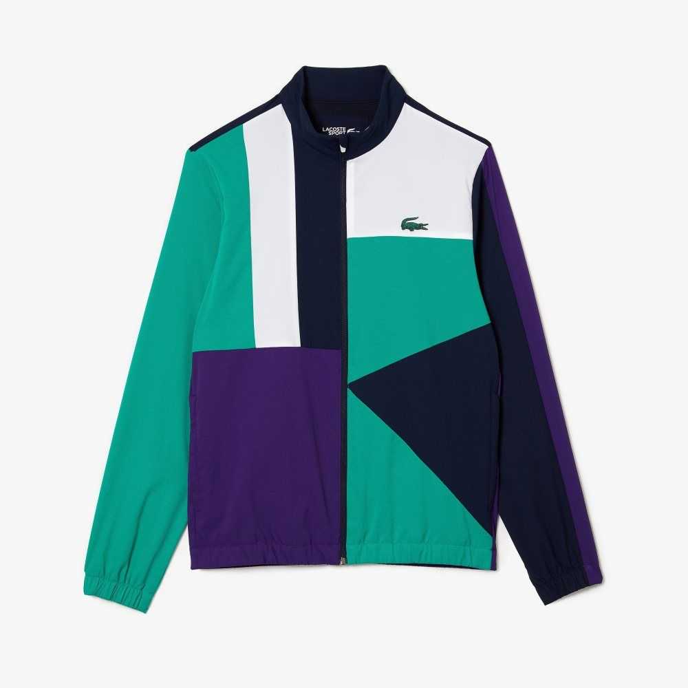 Lacoste SPORT Crocodile Print Tenis Tracksuit Azul Marino Azules Verde Moradas Blancas | 6753-WMQTC