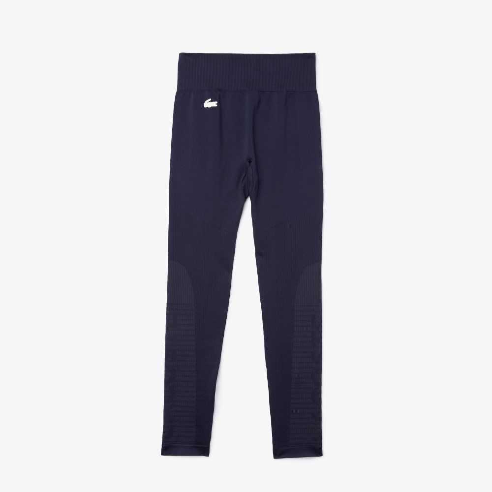 Lacoste SPORT High-Waisted Second-Skin Leggings Azul Marino Azules | 0567-YOHKP