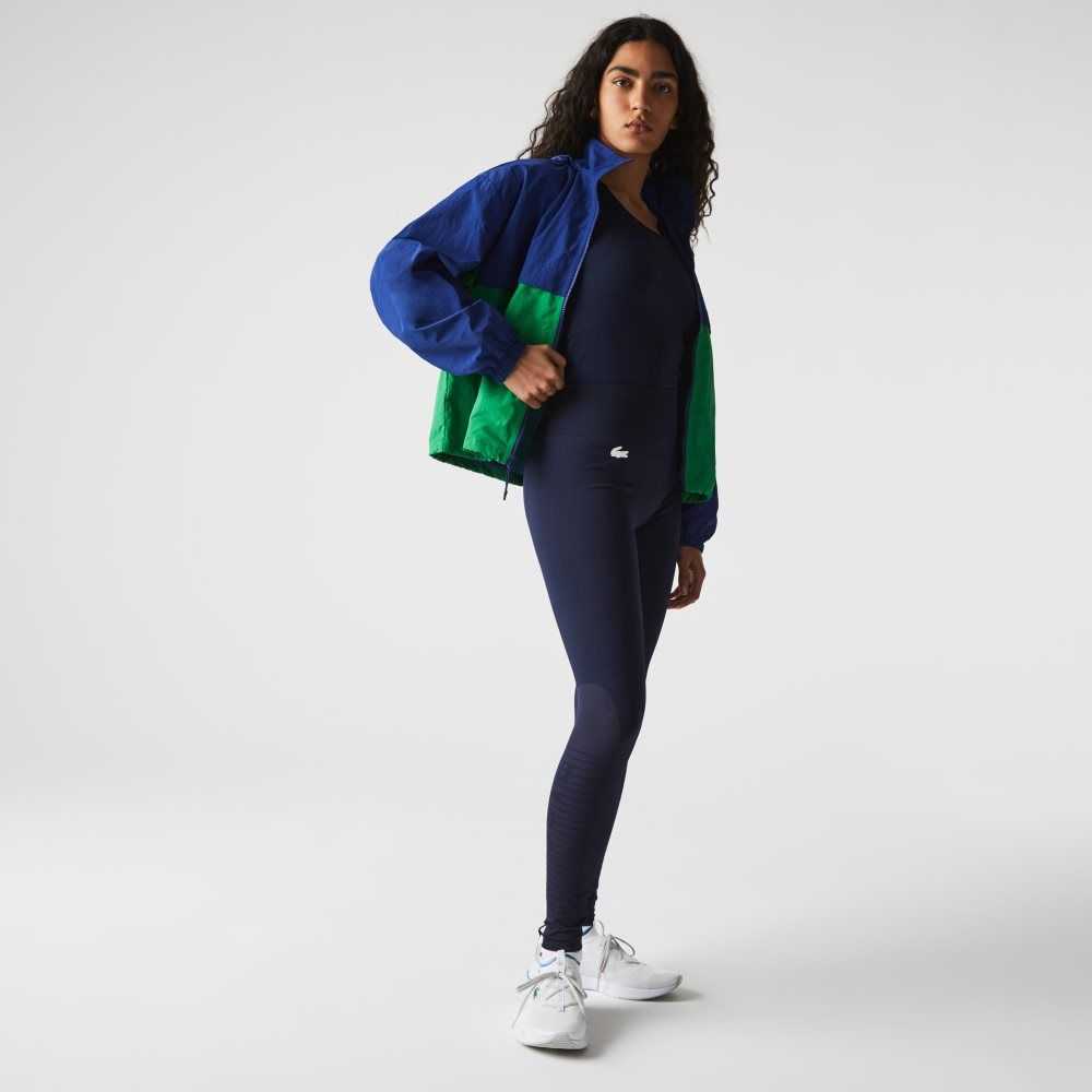 Lacoste SPORT High-Waisted Second-Skin Leggings Azul Marino Azules | 0567-YOHKP