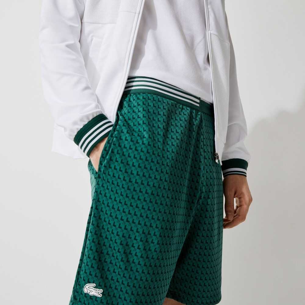 Lacoste SPORT Houndstooth Patterned Respirable Verde Blancas | 4836-LYWIZ