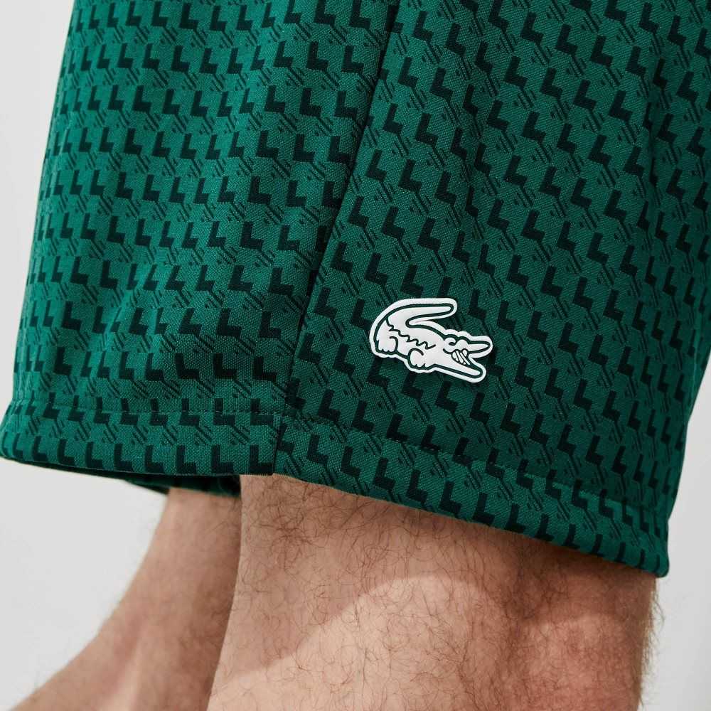 Lacoste SPORT Houndstooth Patterned Respirable Verde Blancas | 4836-LYWIZ