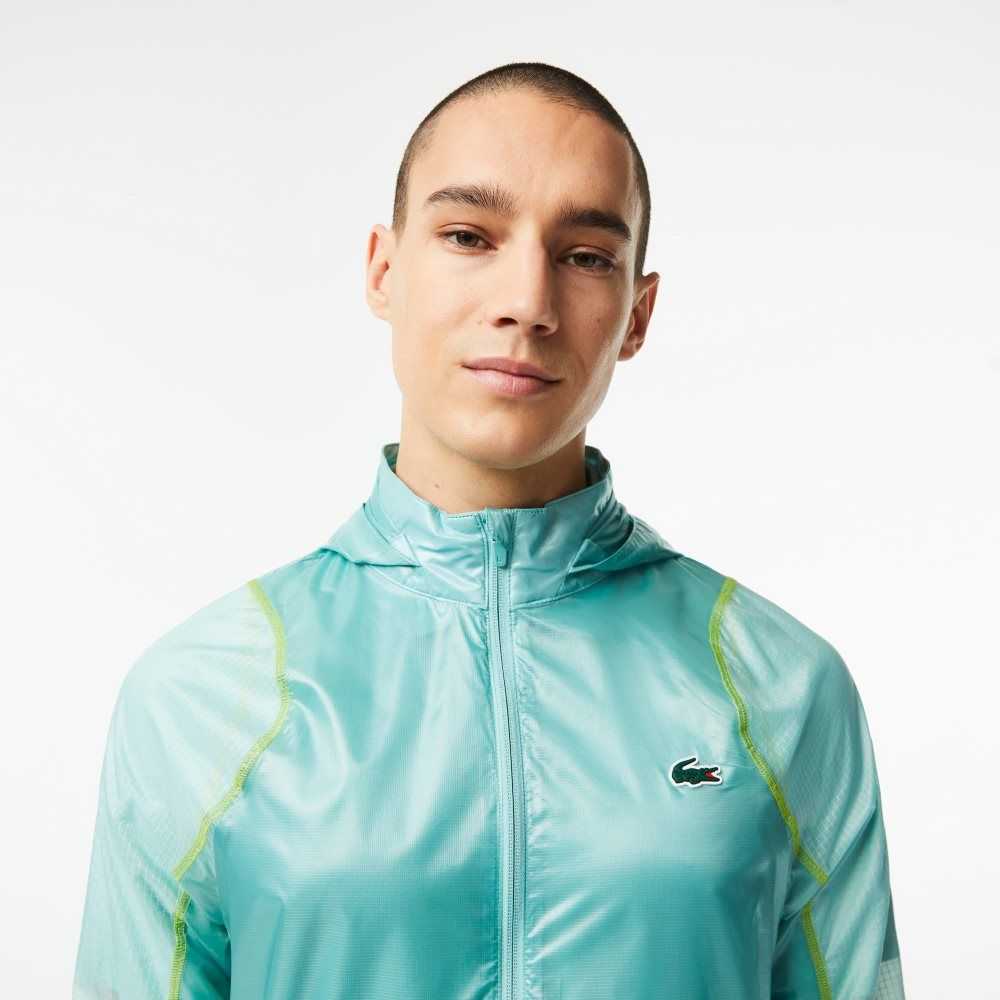 Lacoste SPORT Impermeables Encapuchado Windbreaker Verde Menta | 7516-BVTQX