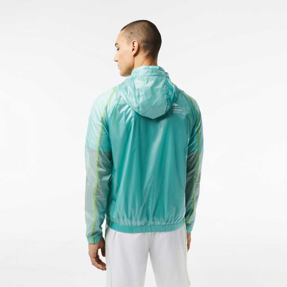 Lacoste SPORT Impermeables Encapuchado Windbreaker Verde Menta | 7516-BVTQX