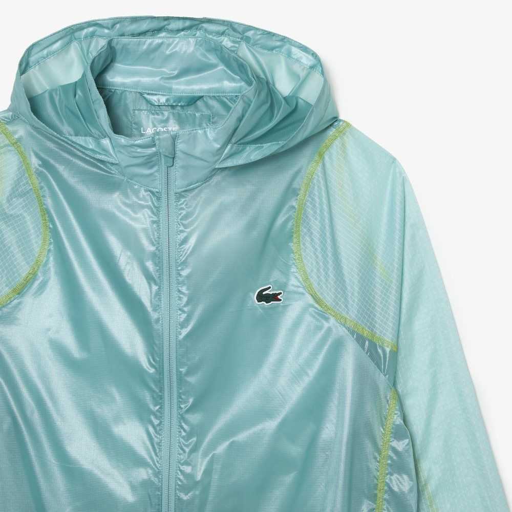 Lacoste SPORT Impermeables Encapuchado Windbreaker Verde Menta | 7516-BVTQX