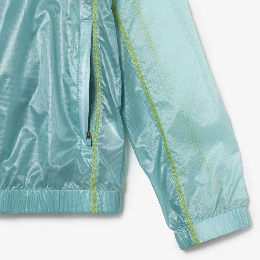 Lacoste SPORT Impermeables Encapuchado Windbreaker Verde Menta | 7516-BVTQX