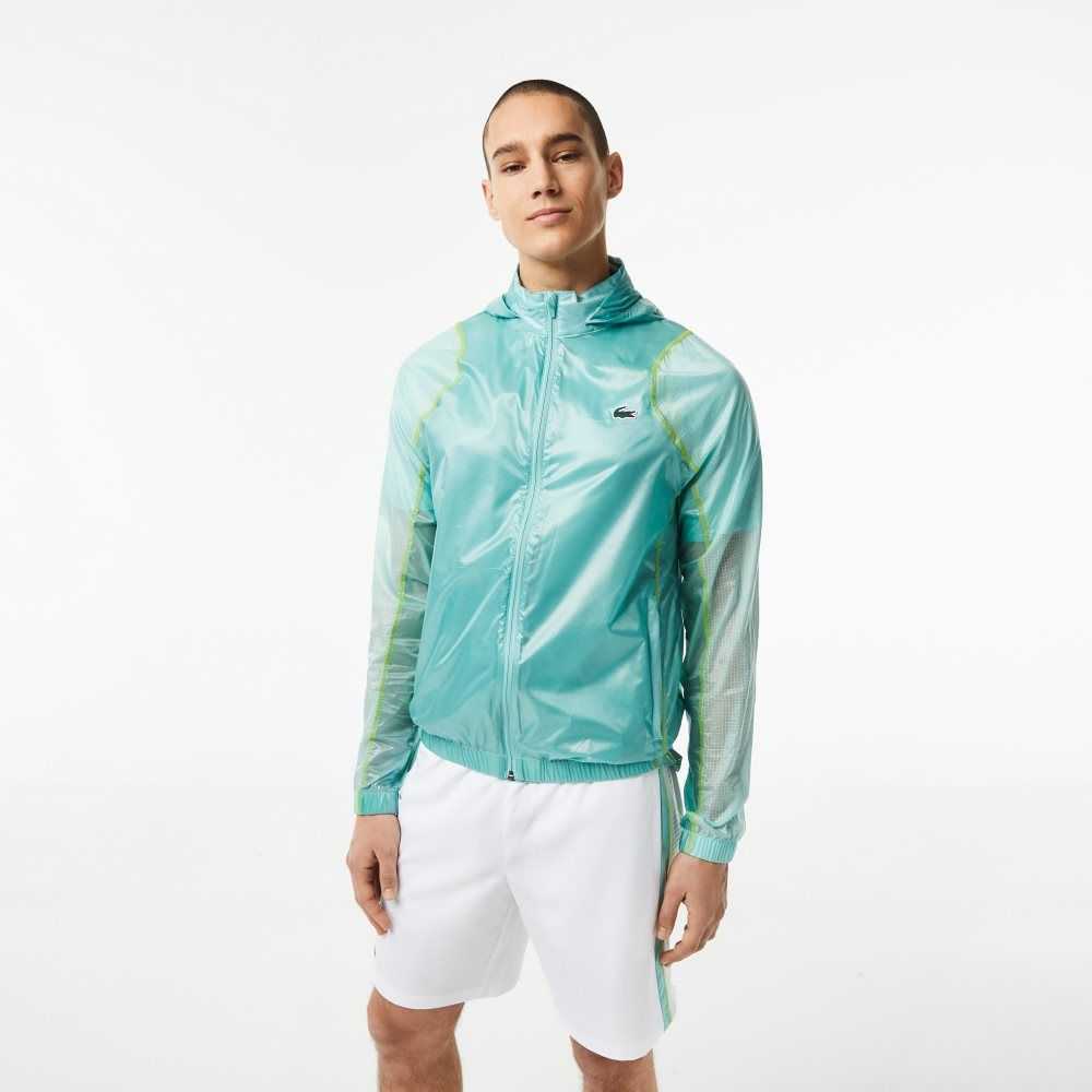 Lacoste SPORT Impermeables Encapuchado Windbreaker Verde Menta | 7516-BVTQX