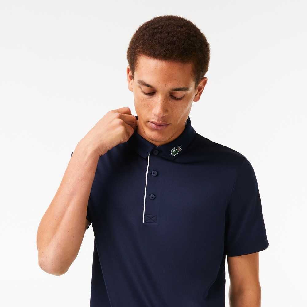 Lacoste SPORT Jersey Golf Azul Marino Azules Blancas | 4695-EKVXH