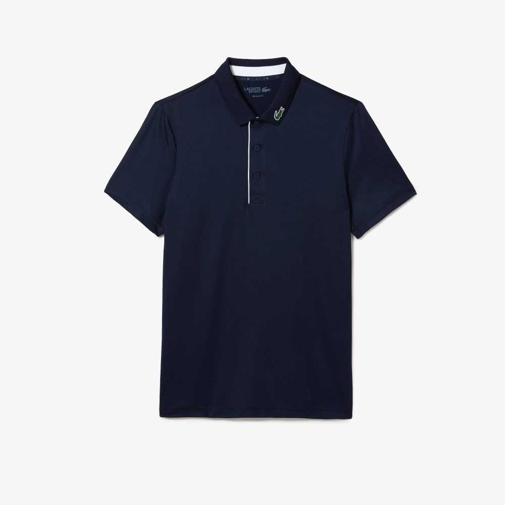 Lacoste SPORT Jersey Golf Azul Marino Azules Blancas | 4695-EKVXH