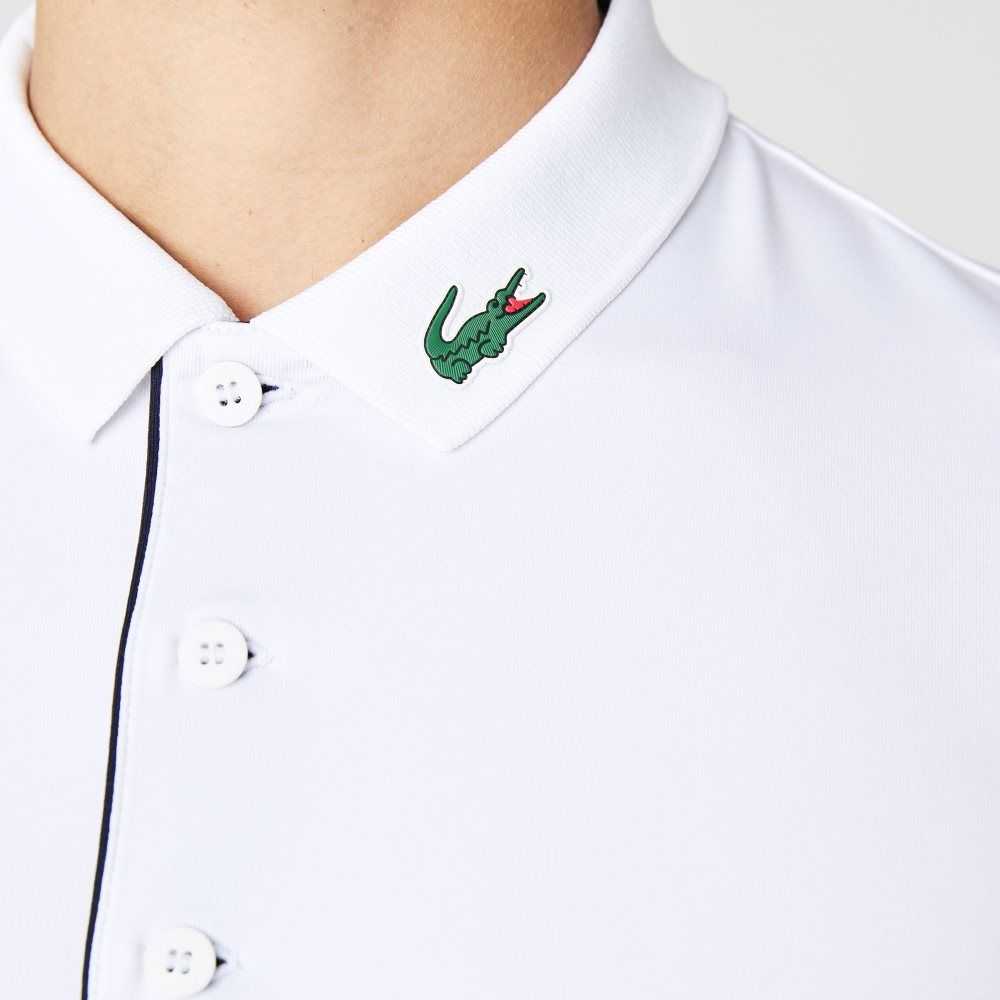 Lacoste SPORT Jersey Golf Blancas Azul Marino Azules | 5391-IPVWD