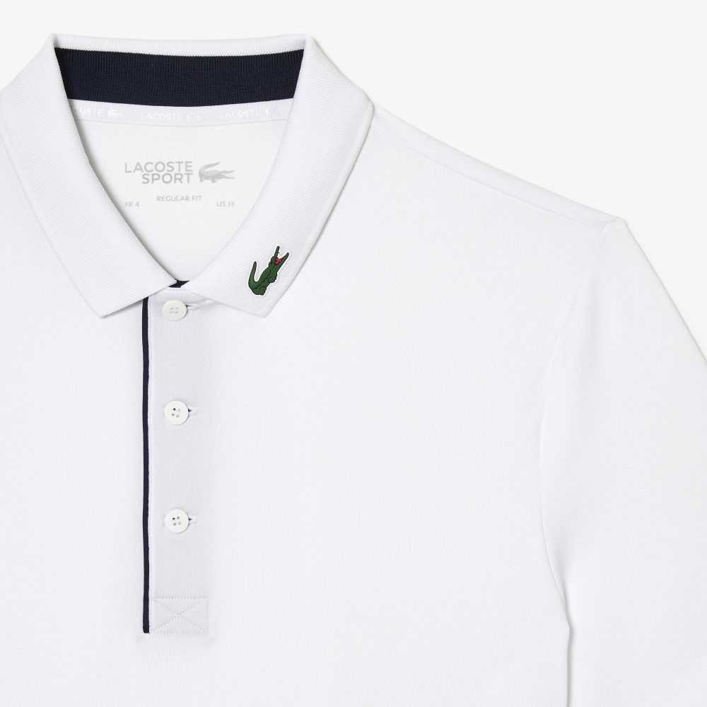 Lacoste SPORT Jersey Golf Blancas Azul Marino Azules | 5391-IPVWD