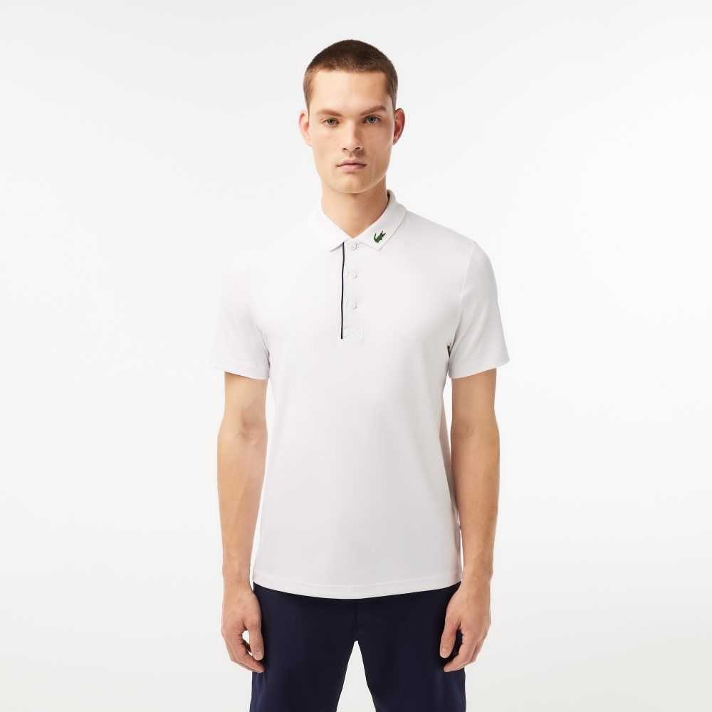 Lacoste SPORT Jersey Golf Blancas Azul Marino Azules | 5391-IPVWD