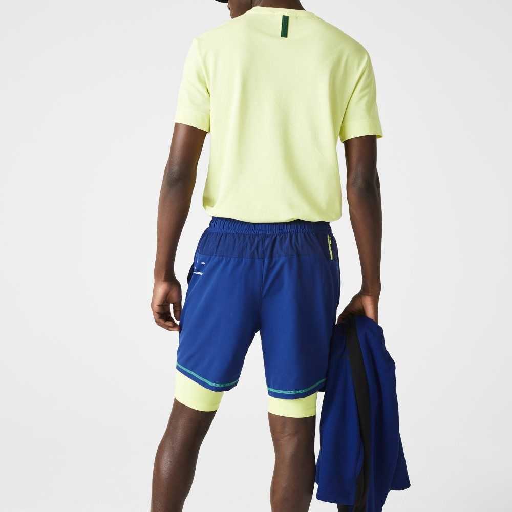 Lacoste SPORT Layered Azules Amarillo Blancas | 0138-PCRXO