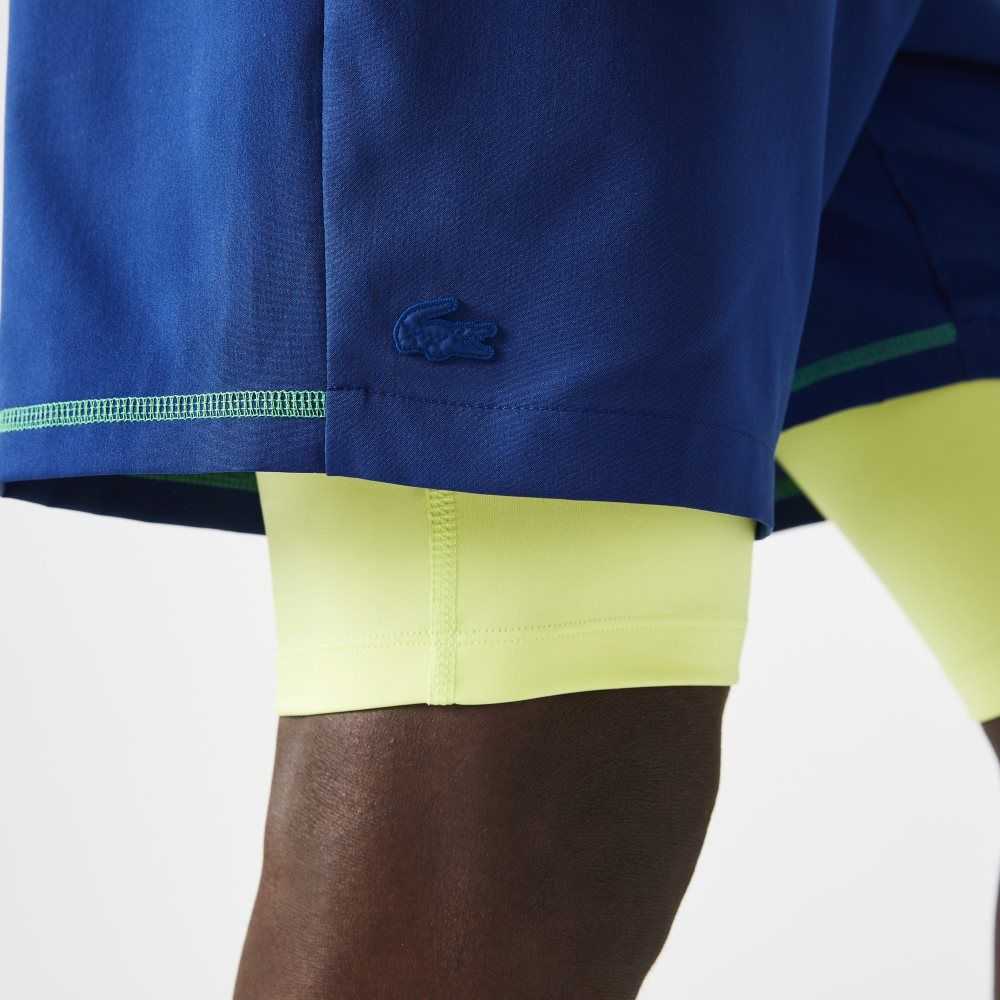 Lacoste SPORT Layered Azules Amarillo Blancas | 0138-PCRXO