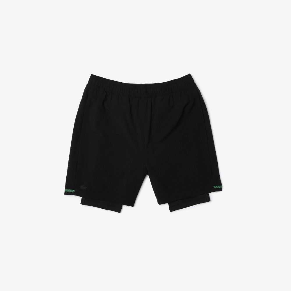 Lacoste SPORT Layered Negras Verde Blancas | 8527-PIDTE