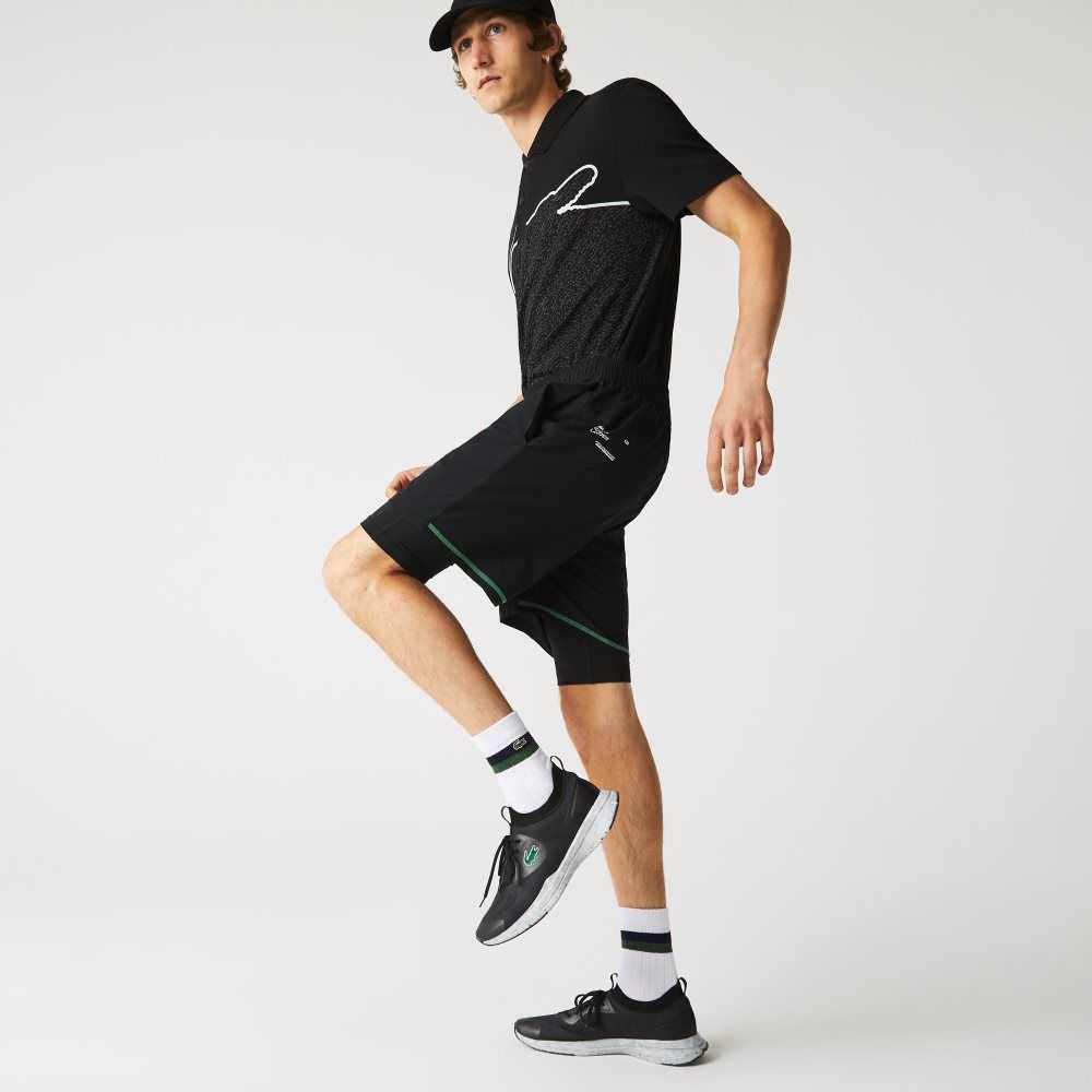 Lacoste SPORT Layered Negras Verde Blancas | 8527-PIDTE