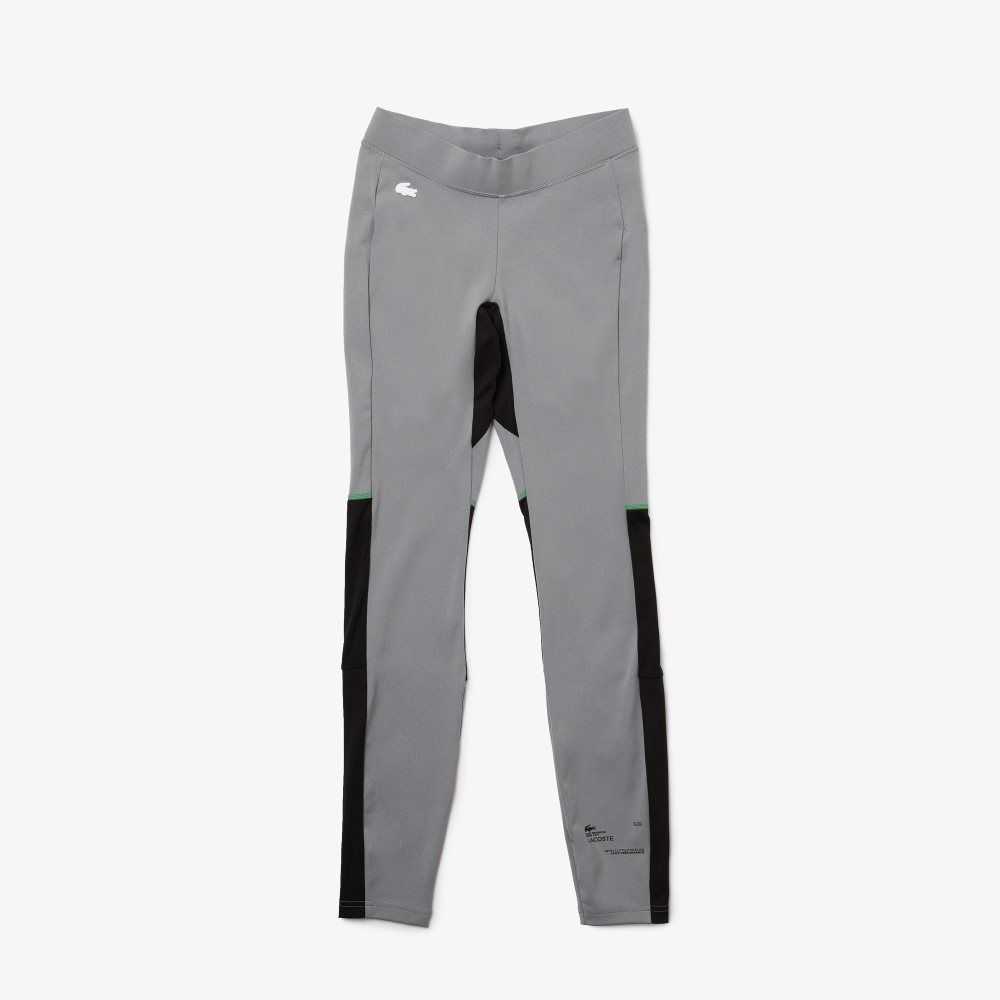 Lacoste SPORT Leggings Gris Negras Blancas | 9507-QWVBU