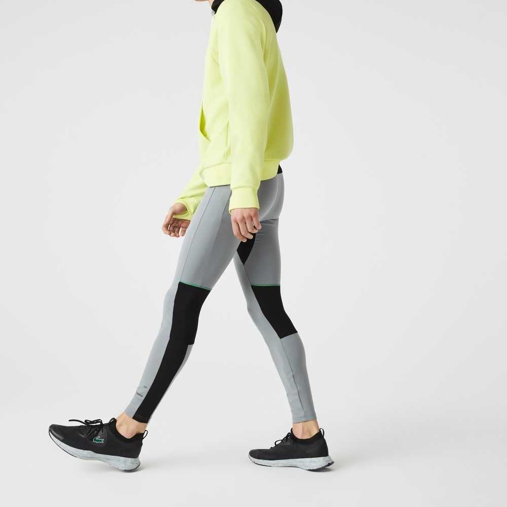 Lacoste SPORT Leggings Gris Negras Blancas | 9507-QWVBU