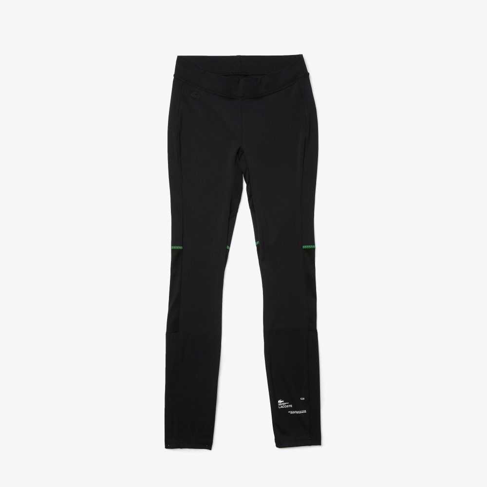 Lacoste SPORT Leggings Negras Blancas | 0479-QPFGK