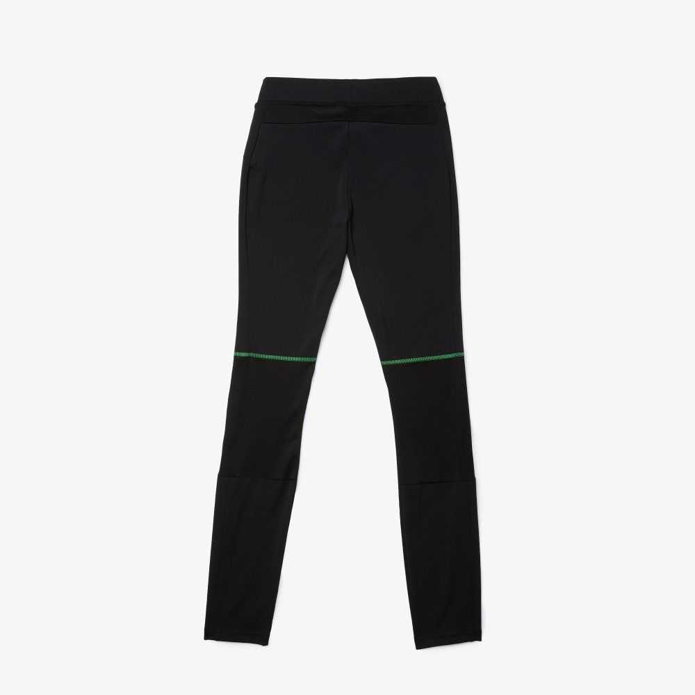 Lacoste SPORT Leggings Negras Blancas | 0479-QPFGK