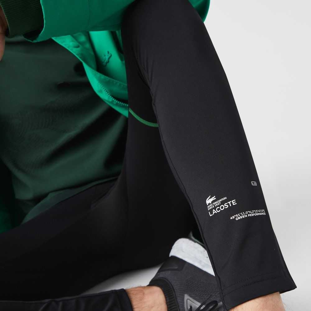 Lacoste SPORT Leggings Negras Blancas | 0479-QPFGK