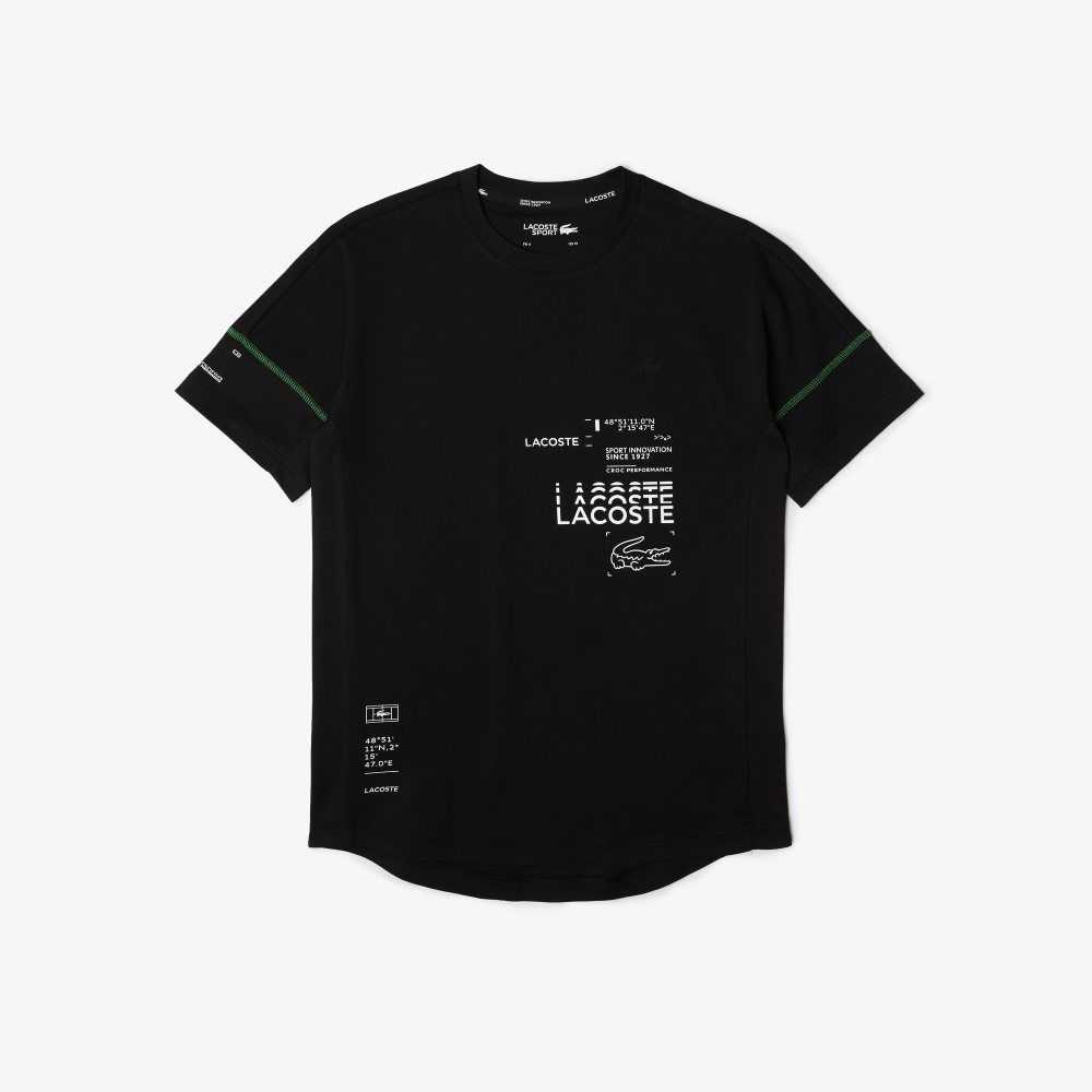 Lacoste SPORT Lettered Technical Algodon Negras Blancas | 1347-OSGDX