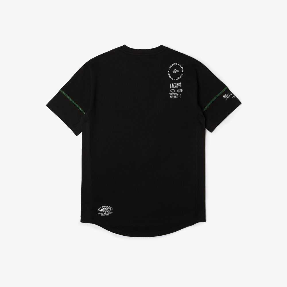 Lacoste SPORT Lettered Technical Algodon Negras Blancas | 1347-OSGDX