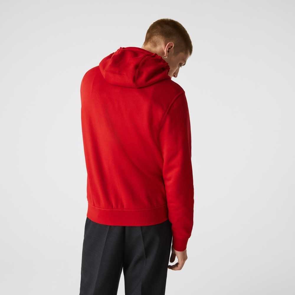 Lacoste SPORT Ligeros Bi-material Hoodie Rojas | 0926-JWMED