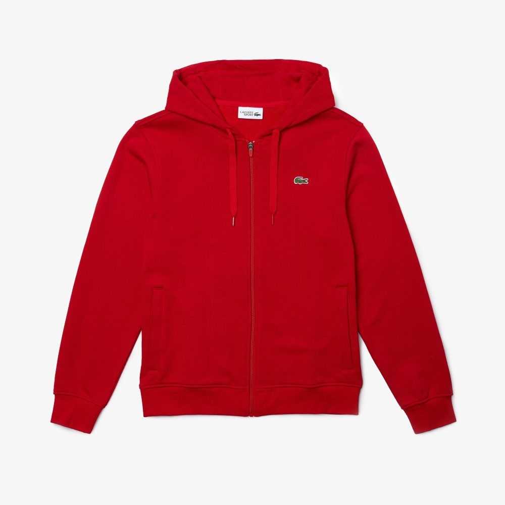 Lacoste SPORT Ligeros Bi-material Hoodie Rojas | 0926-JWMED